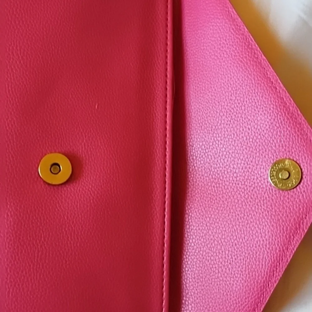 Juicy Couture hot pink gold studded envelope purse